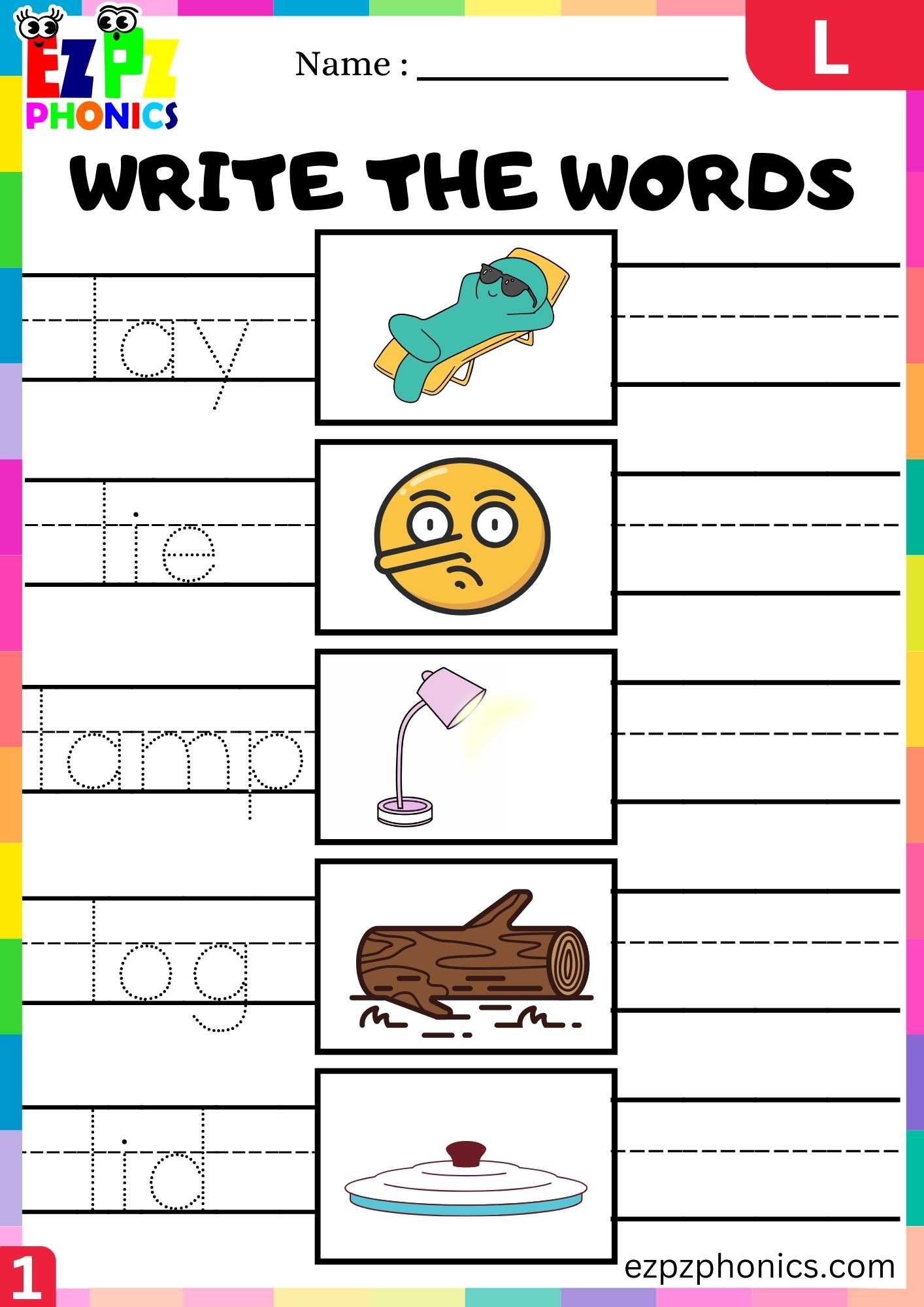 Letter L Write The Words Beginning Sounds Worksheet